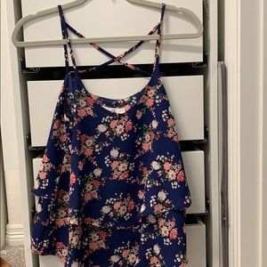 Emmalee floral ruffled tank